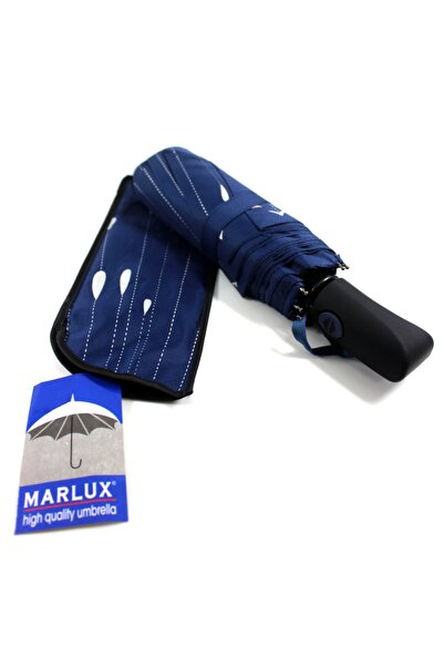 Marlux Mavi Desenli Tam Otomatik Unisex Şemsiye