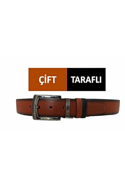 Kar-Pa 100% Genuine Leather Double Sided 4cm Belt : Tan / Black