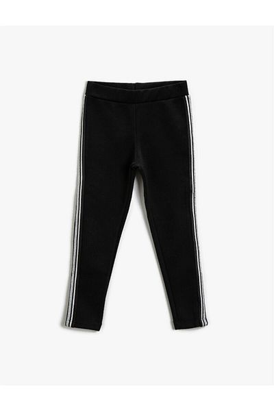 Koton Gestreifte Strumpfhose mit elastischem Bund für Mädchen