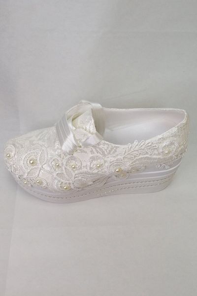 Berush Bride 618 Series Wedge Heel Flower Laced Wedding Dress Shoes