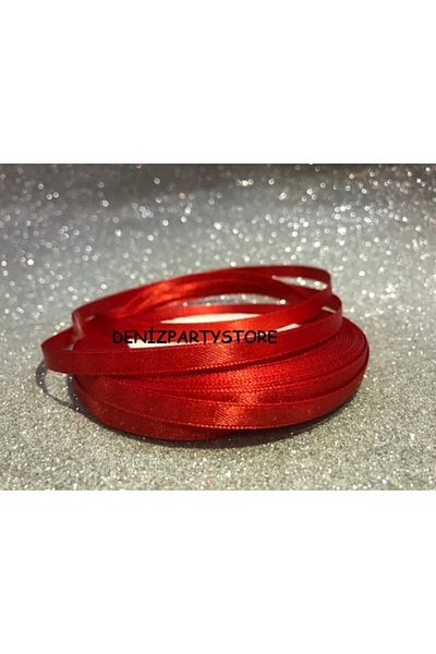 Deniz Party Store New Year 6 Mm Satin Ribbon 23 Meters (25 Yards) 1 Piece Red