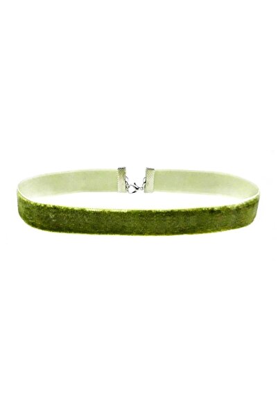 Bijustore Nefti Yeşil Kadife Kadın Choker Kolye