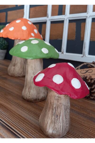 foreverart26 Mantar Polyester Obje Üçlü