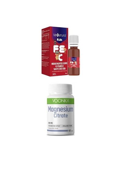 VeNatura 20 ml Iron and Vitamin C Supplement for Children - Voonka Magnesium Citrate 200 Mg
