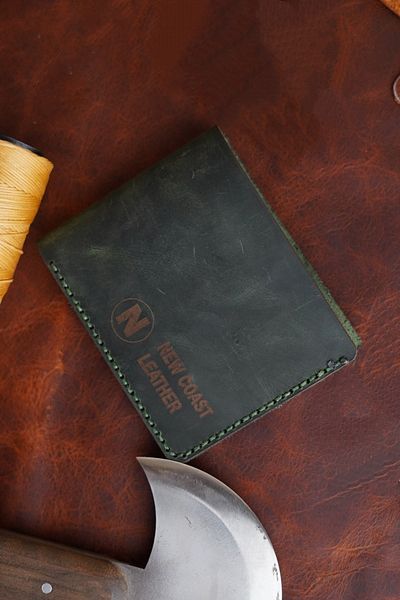New Coast Leather 1900's Ανδρικό Πράσινο Γνήσιο Δερμάτινο Χειροποίητο Δερμάτινο Πορτοφόλι