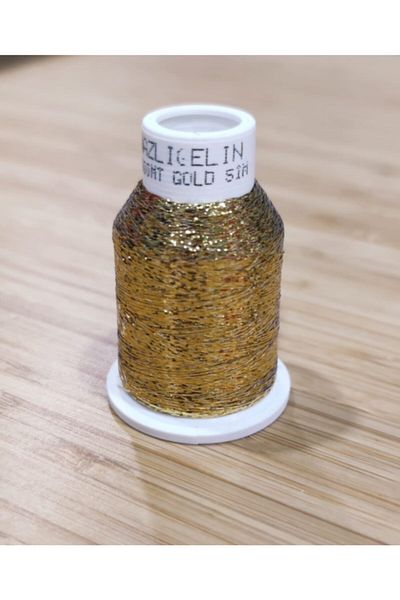 BALIM ÖRGÜ EVİ Χειροποίητο πλεκτό Glitter Gold Thin (1.000 μέτρα)