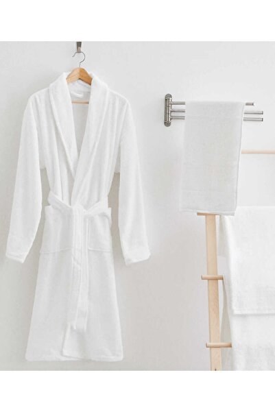 Maisonette Hotel Collectıon Bornoz Beyaz Şal Yaka Lxl