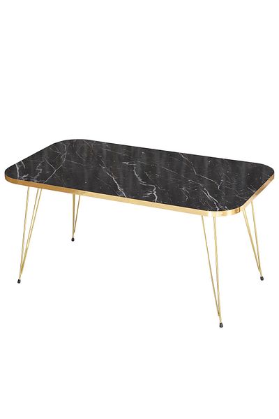 GOLDFALEZ Modern Coffee Table with Gold Frame Bendir Collection | Contemporary Living Room Table