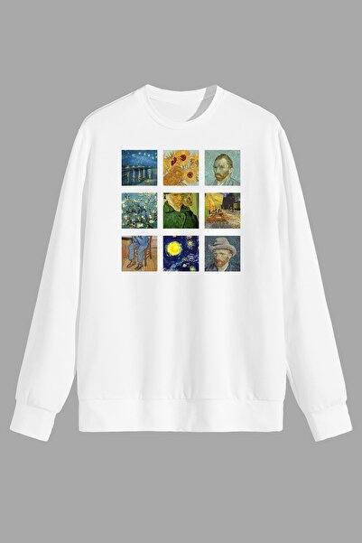 perseusshopping Kolaž portreta Art Van Gog Štampano Bela unisex majica