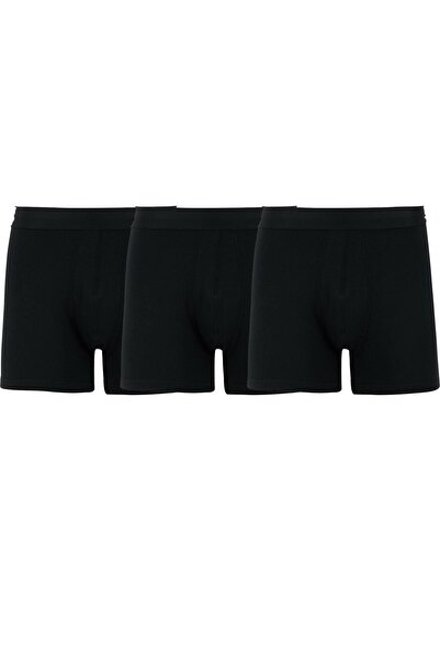 Meguca Socks Pamuklu Esnek Erkek Boxer 3'lü Paket Siyah