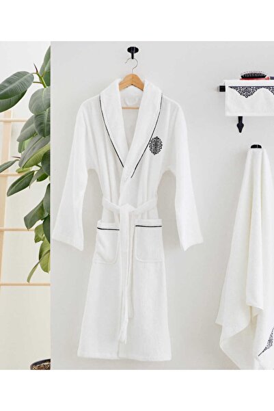 Maisonette Tıara Bornoz Lxl Beyaz / Siyah