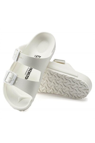 Birkenstock Papuci albi cu dungi duble pentru copii Arizona Eva1018941