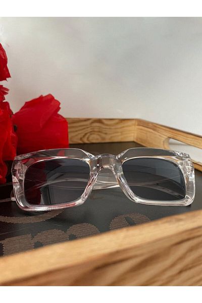 Mathilda Aksesuar Mia Thick Framed Design Glasses Transparent Frame Black Glass