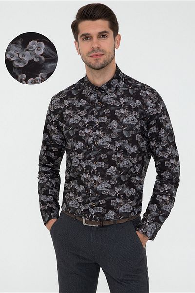Pierre Cardin Черна мъжка риза G021SZ004.000.1275847