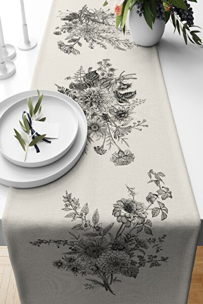 Nish & Royal Pastel Zemin Üzerinde Çiçek Desenli Dijital Baskılı Özel Tasarım...