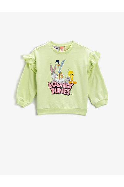 Koton Cotton Warner Bros Licensed Printed Sweatshirt Pistachio Green 2kmg19194ak