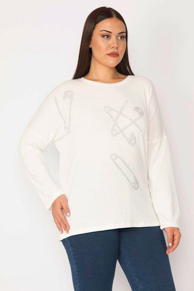 Şans Große Damen-Tunika mit Knochenstein-Details, 65n28361