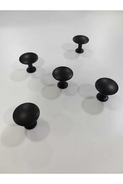 ARON (5 PCS) Flat Knob Handle Matte Black Furniture Drawer Cabinet Nightstand Dresser Console Handle