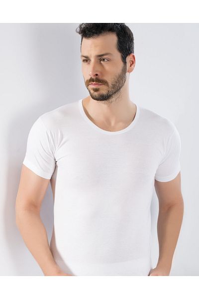 by HW Lux Drm Men's White Large Size Oversized Cotton Short Sleeve Undershirt Undershirt