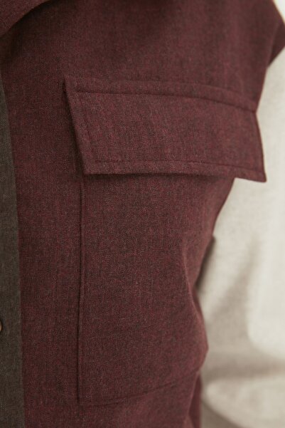 Trendyol Collection Hnědá tkaná košile s blokovaným knoflíkem TWOAW22GO0492