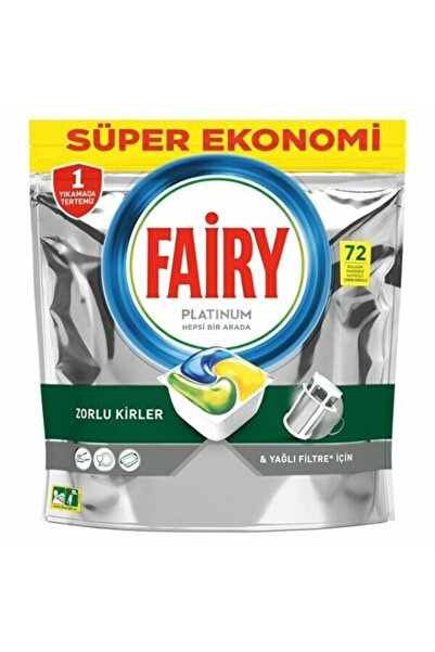 Fairy Platinum 72 Yıkama Bulaşık Makinesi Deterjanı Kapsülü Limon Kokulu