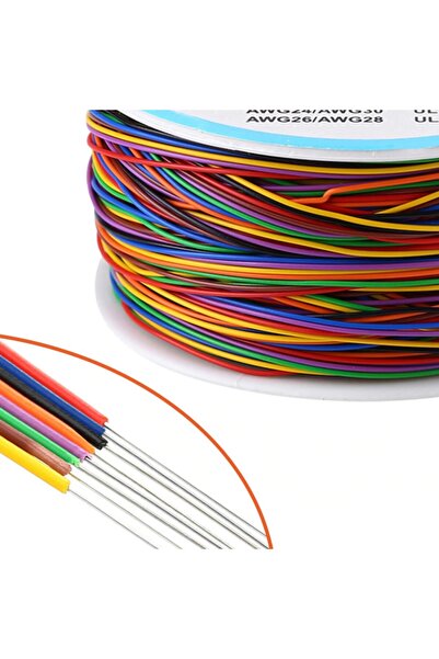 Alkatronik 280 Metre 8 Renk 0.25mm Tel Kalınlığı 30awg Makara Atlama Kablosu
