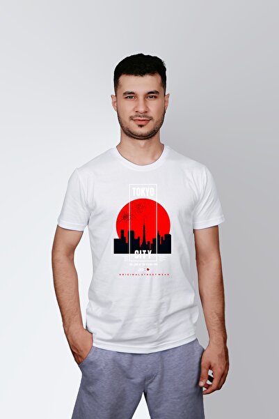 ErTaPassage White Tokyo City cu imprimeu Bărbați tricou - T5628757