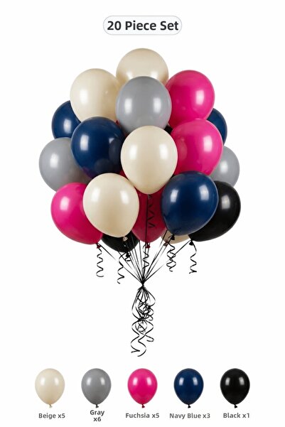 BALOMİS Gray Sand White Balloon Set 20 Pieces Adult Birthday Party Decoration