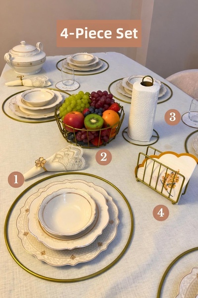 Edora Home Σετ 4 τεμαχίων Ματ Χρυσό Σετ 6 τεμαχίων Supla Κλουβί για χαρτοπετσ...