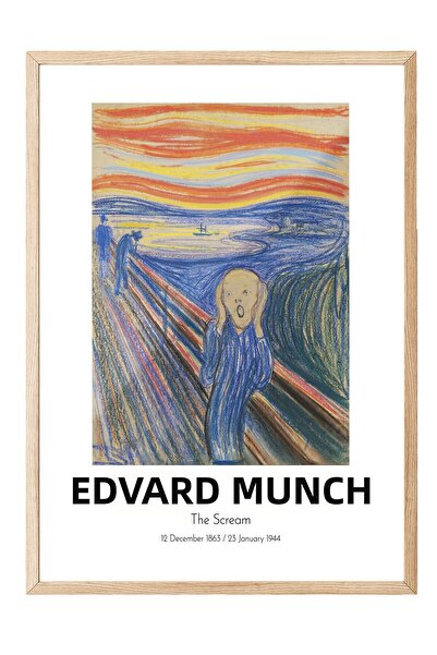 Postifull Edvard Munch - Țipeteaua, Tablou înrămat pe lemn, Seria de artă NR:...