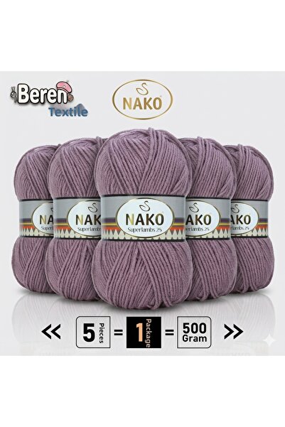 NAKO Süperlambs25 - 5-Pack - 100Gr/200M - Hand Knitting Yarn - Scarf Vest Swe...