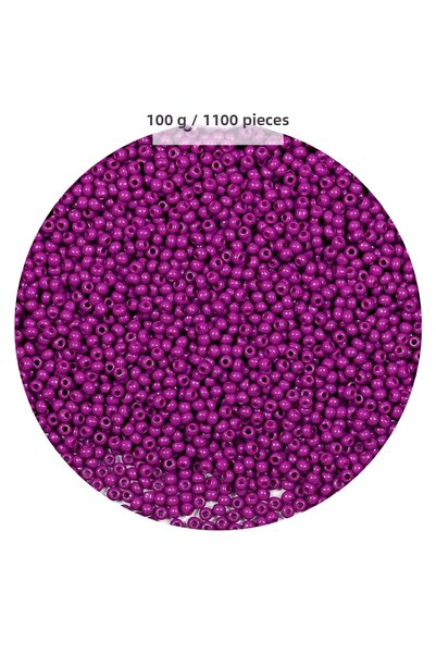 Mestore Fuchsia Color 4 mm Approx 1100Pcs / 100 Grams Glass Beads Needlework ...