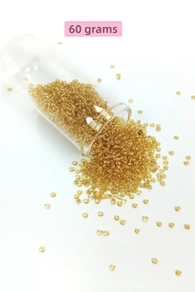 Mestore Cast glass sand beads (11/0) 2 mm - 60 grams - transparent honey colo...