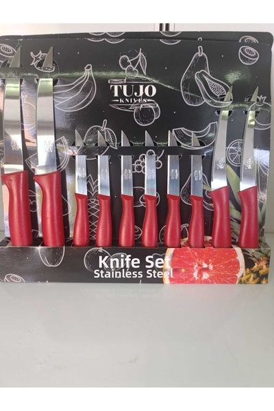 kasımoğulları concept 10 Pieces Tujo Fruit Vegetable Fruit Knife (Stainless S...