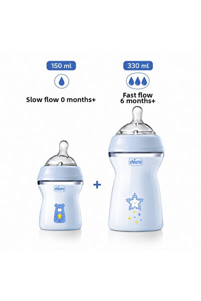 Chicco Blue Baby Bottle Set 150 ml + 330 ml Pp