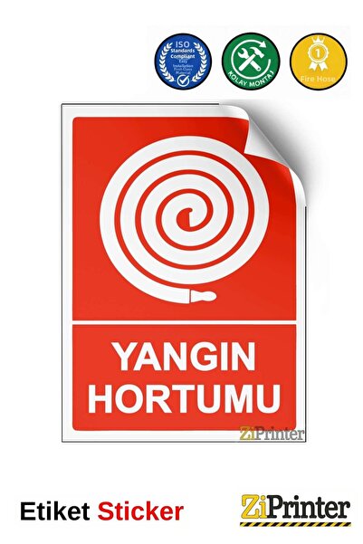 ZiPrinter Fire Hose Isg Warning Sign Sticker 50X70 cm