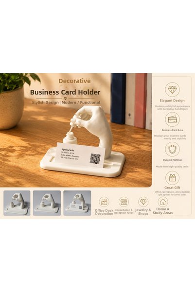 İKONİXPET Nail Design Expert Business Card Holder Decorative Desktop Stand