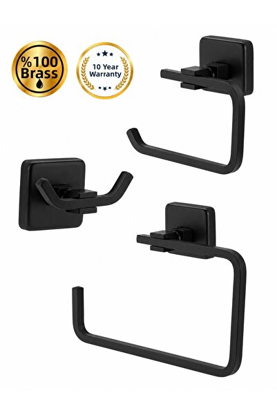 OSSO BANYO Marina Series Chrome Brass Bathroom Accessory Set Towel Holder Rac...