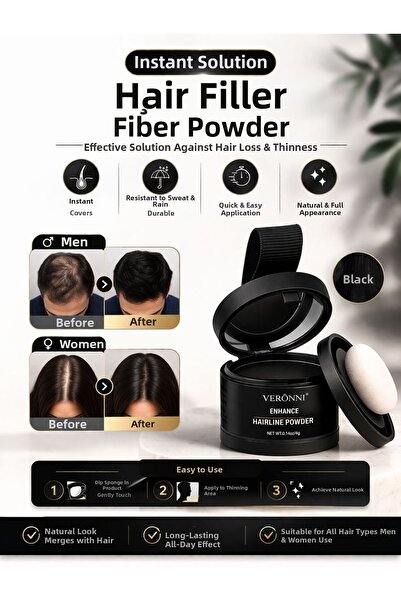 BLUE Skin Care New Generation Hair Volumizing Black Powder |   Hair Fiber for...