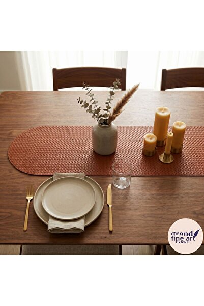 Grand Fine Art 1 Piece Leather Mini Runner-Keyboard Mat-Table Mat-Desk Mat -M...