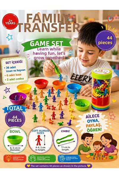 SAZE Family Transfer Game Set 44 Pieces Educational Sorting and Matching Game...