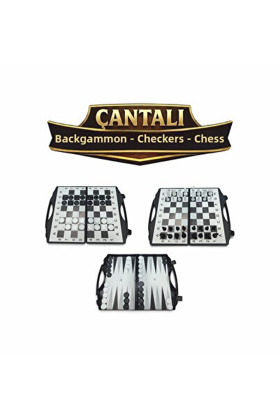 ALAY Ticaret Three-In-One Set with Bag - Chess - Backgammon - Checkers
