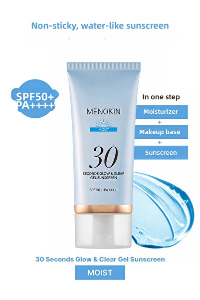 Menokin Moisturizing Gel-To-Water Sunscreen 30 Seconds Glow & Clear Gel Sunsc...