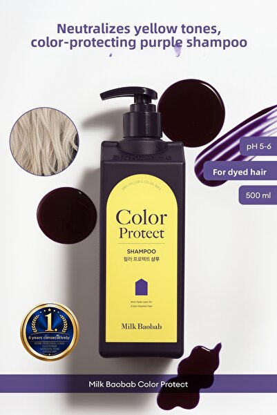 Milk Baobab Neutralizing Yellow Colors, Color Protecting Purple Shampoo Color...