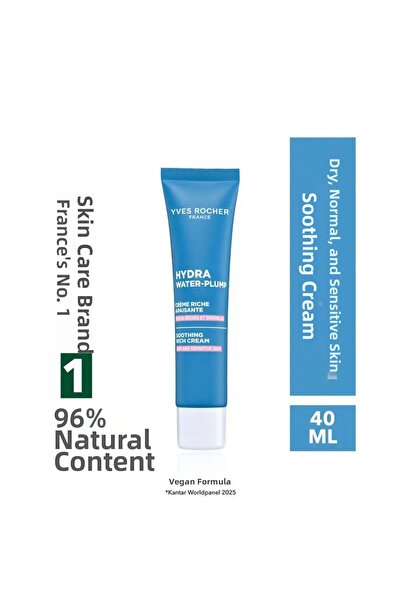 Yves Rocher Soothing Cream - Dry and Sensitive Skin - Hydra Water Plump Moist...
