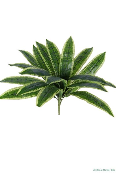 Yapay Çiçek Sitesi Artificial Cordyline Leaf Branch 18 Leaves 46cm Green-Yellow
