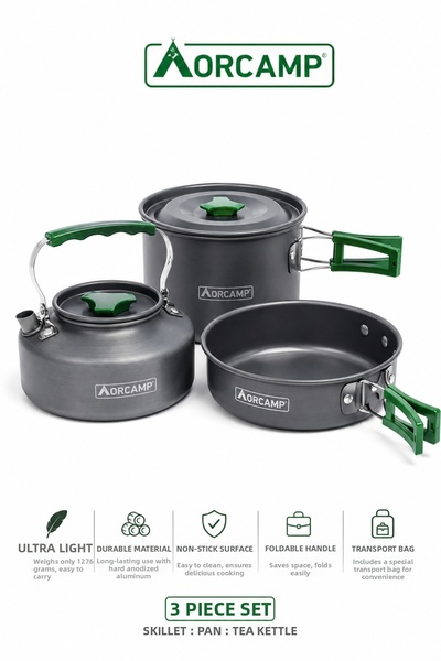 Alıç Orcamp Camping Cookware Set Teapot Pan Pot Aluminum Camping Cooking Set ...