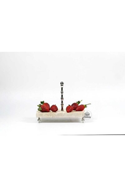 Ege Home Decoration Decorative Natural Travertine Marble Presentation Tray wi...