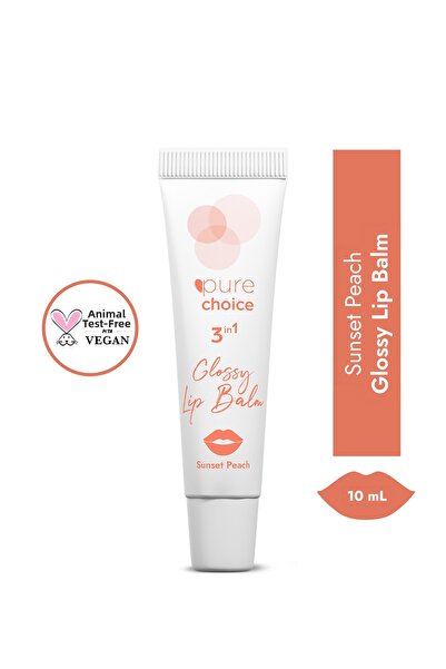 Pure Choice Moisturizing Repairing Brightening 3in1 Glossy Lip Balm Sunset Pe...