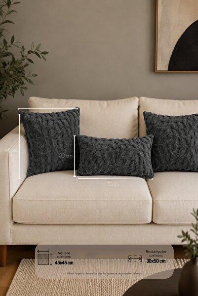 Mislina Home Бохемска декоративна калъфка за възглавница 30X50 см, антрацит, ...